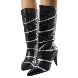 Crne i srebrne Nevzo čizme s izolacijom crna