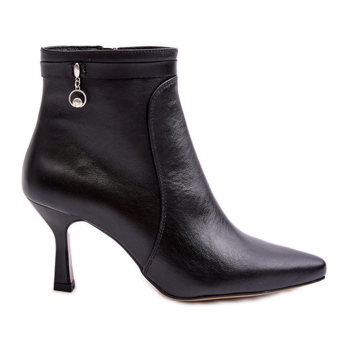 Kožne ženske gležnjače Maciejka 06301-01 crne crno