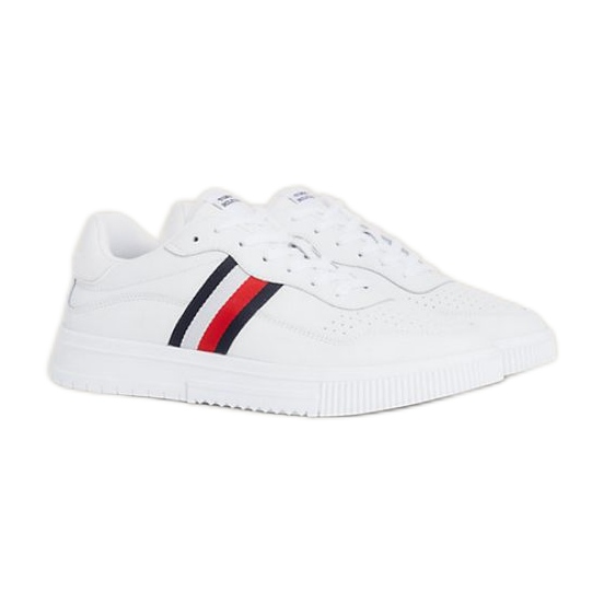 Tommy Hilfiger Supercup cipele Lealther Stripes M FM0FM04824YBS bijela