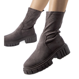 Sive Montefusco gležnjače od eko antilop kože siva