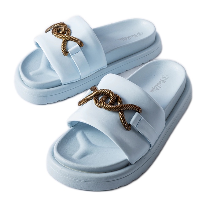 Frédérique plave japanke s platformom plava