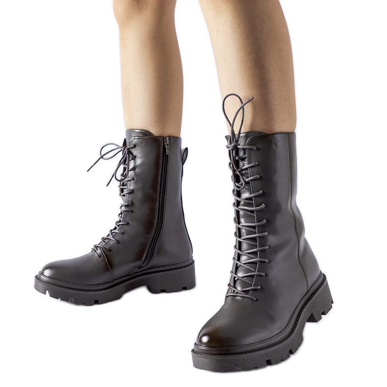 Radničke čizme sive Michel na vezanje siva