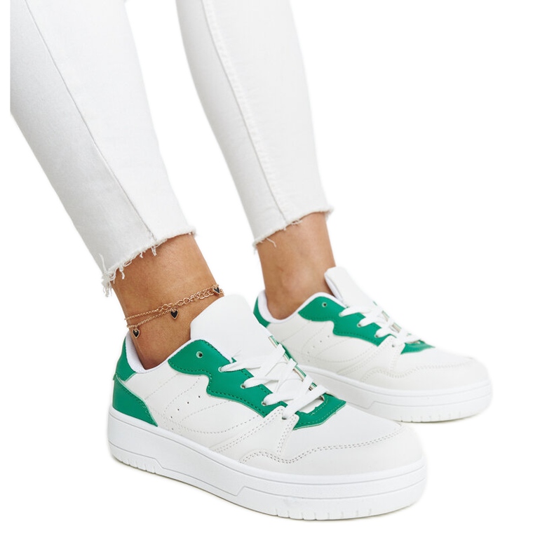 Bijele tenisice sa zelenim Fournie naglaskom bijela