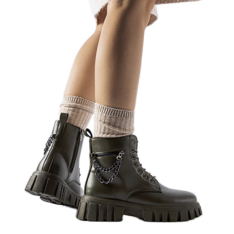 Tamno zelene Spadafore gležnjače s džepom zelena