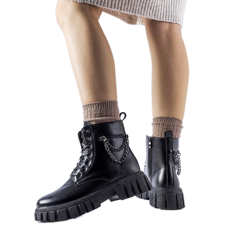 Crne čizme sa Spadafore džepom crno