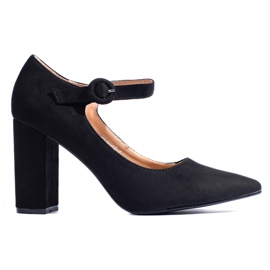 Crne cipele Shelovet s visokom petom od antilopa crna