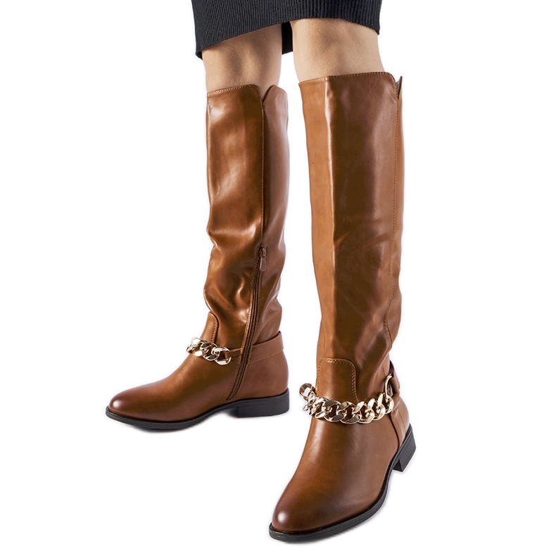 Smeđe izolirane čizme s lancem iz Milliesa smeđa