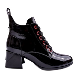 Niske lakirane gležnjače na vezanje S.Barski MR870-66 crne crno