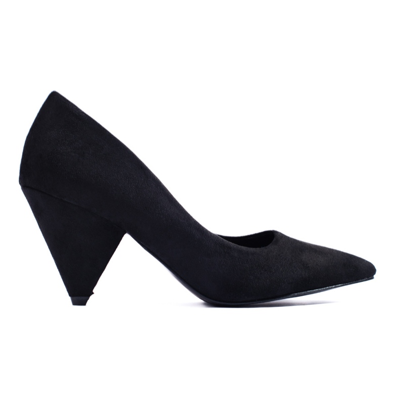 Shelovet crne konusne pete od brušene kože crno