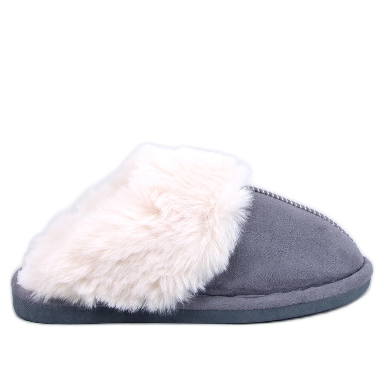 Otteys Sive ženske papuče s krznom siva