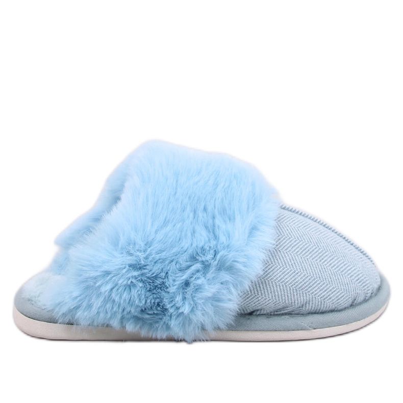 Papuče riblja kost s krznom Allens Blue plava