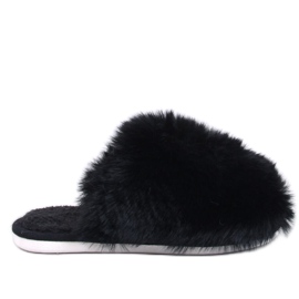 Calvert Crne ženske krznene papuče crna
