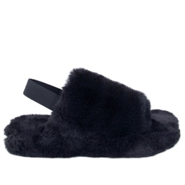 Ženske papuče s elastikom Quarr Black crna