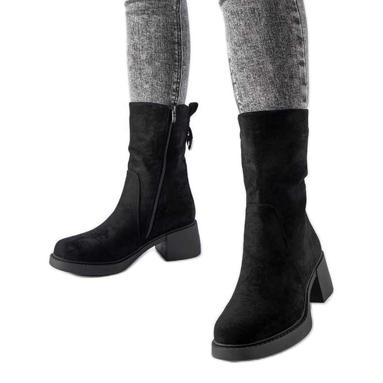 Crne gležnjače od eko antilop kože Agordino crno