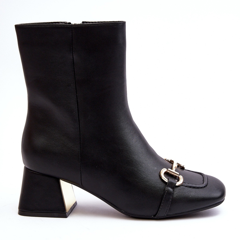 Crne Adinah gležnjače na visoku petu s ukrasom crno