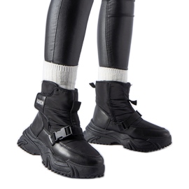 Crne Mernicco izolirane čizme za snijeg s čičkom crna