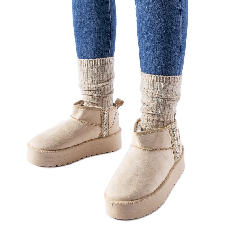 Bež čizme za snijeg na platformi Dennison