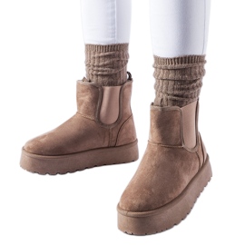 Bertino smeđe čizme za snijeg s elastičnim trakama sa strane smeđa