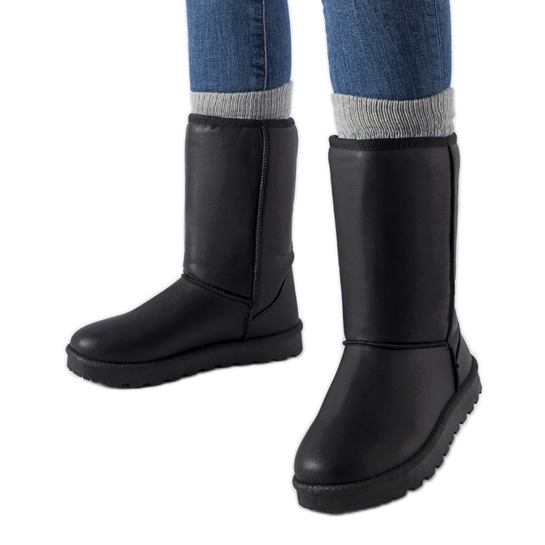 Crne klasične Bobby čizme za snijeg od eko kože crno