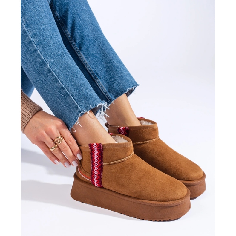 Shelovet ženske čizme za snijeg od devine antilop kože smeđa