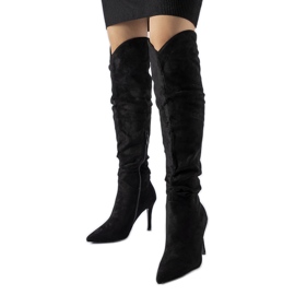 Crne duge čizme s visokom petom iz Joppa crna