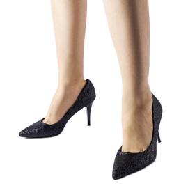 Crne svjetlucave Schaumburg cipele s štiklima crna