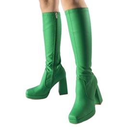 Zelene mat čizme na visoku petu iz Sycamorea zelena
