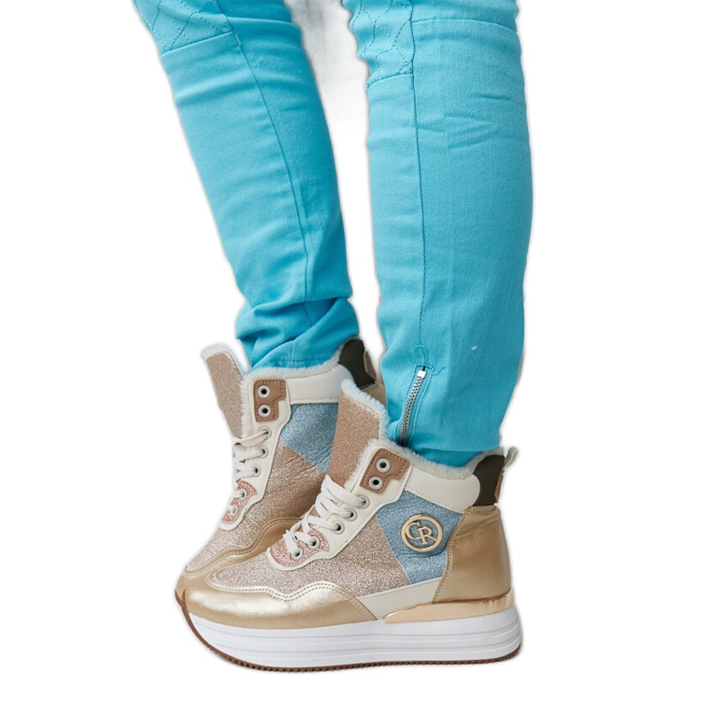 Deleon zlatne izolirane tenisice sa šljokicama zlatna