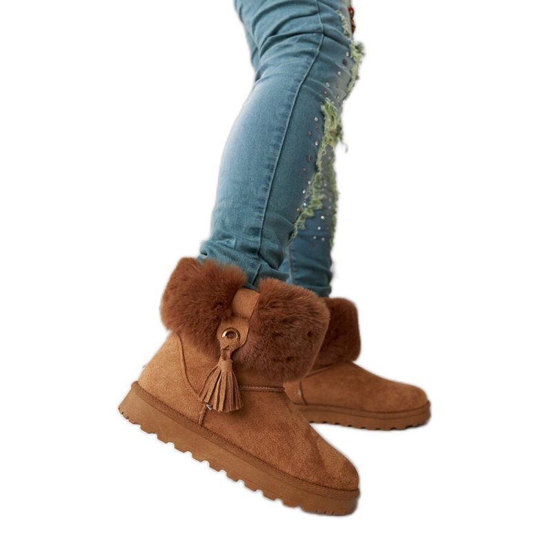 Smeđe Geradino čizme za snijeg podstavljene krznom smeđa