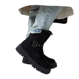 Crne izolirane Arturo čizme od eko antilop kože crna