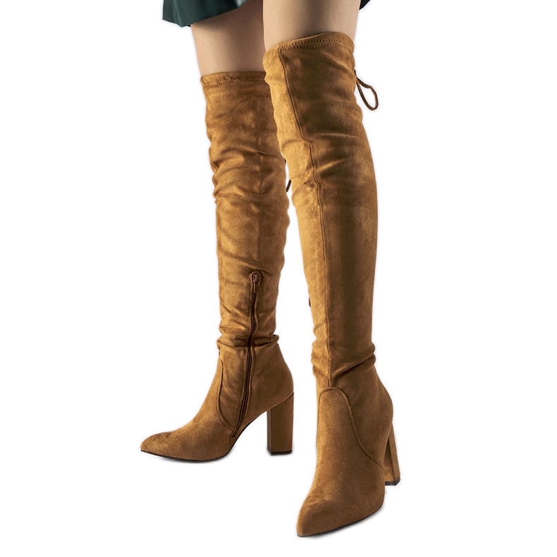 Spencer smeđe izolirane čizme s visokom petom smeđa