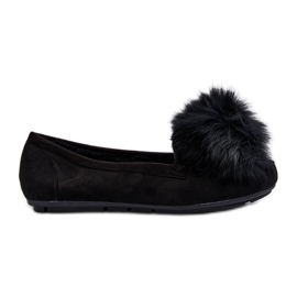 Ženske mokasine s krznom crne Novas crno