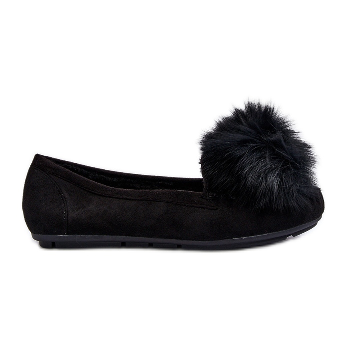 Ženske mokasine s krznom crne Novas crno