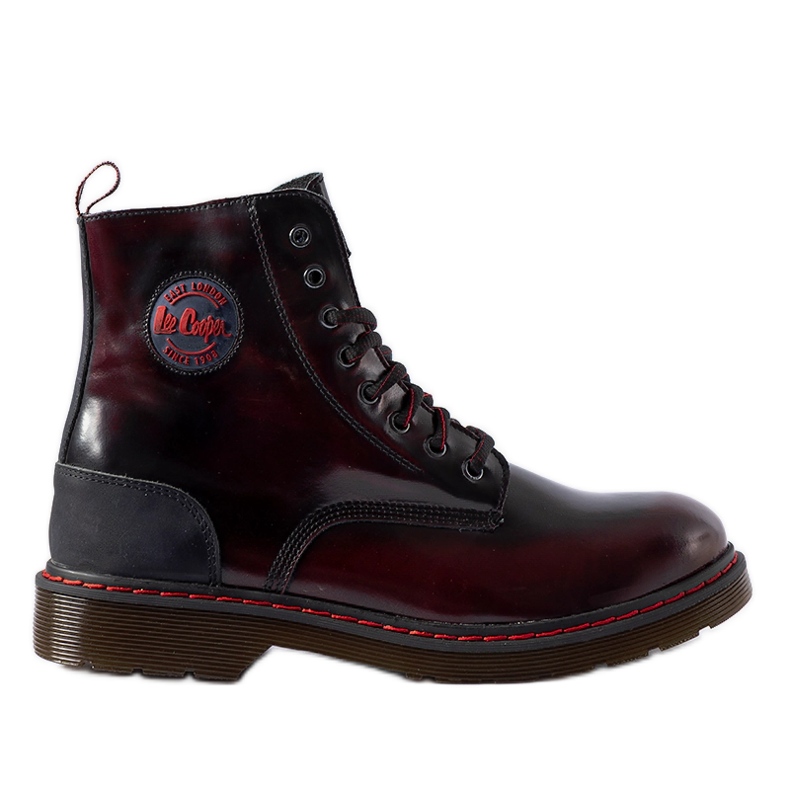 Lee Cooper Bordo izolirane čizme, prirodna koža LCJP-20-01-013 crvena
