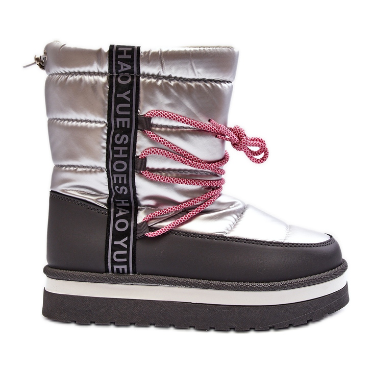 Ženske čizme za snijeg sa srebrnim lilar vezicama srebro
