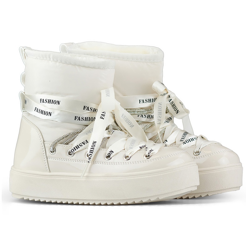 Ženske ukrasne čizme za snijeg, bež zimske cipele