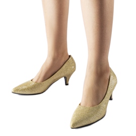 Pescara zlatne brokatne niske salonke zlatni