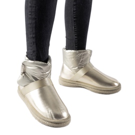 Zlatne sjajne kratke čizme za snijeg Delaune zlatni