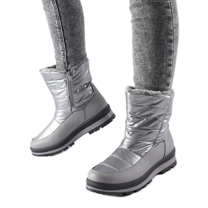 Tylertown srebrne čizme za snijeg podstavljene krznom srebro