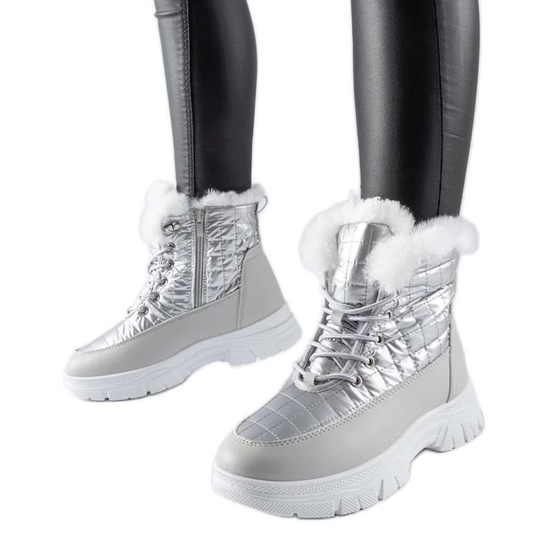 Srebrne izolirane čizme za snijeg na platformi Dwayn srebro