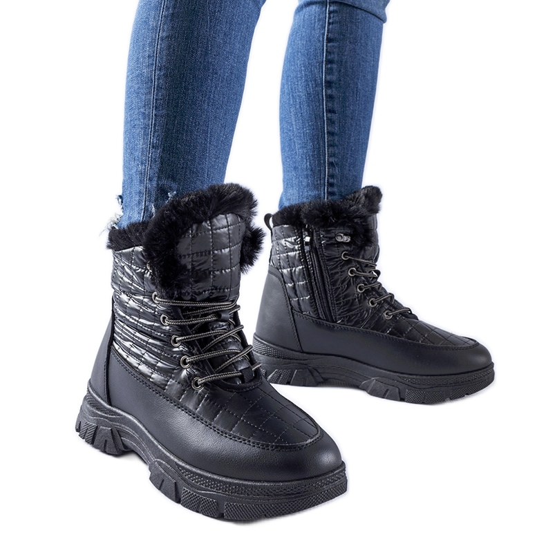 Crne izolirane čizme za snijeg s Dwayn platformom crno