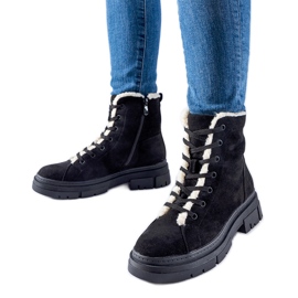 Crne izolirane gležnjače od Chamblee eko antilop kože crna