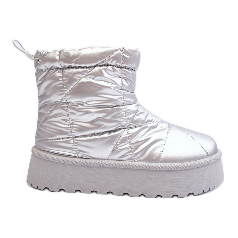 Srebrne Fionia ženske čizme za snijeg na masivnoj platformi srebro