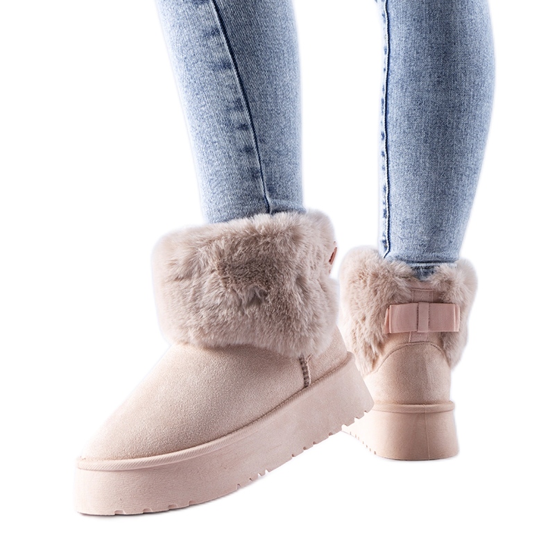 Ružičaste čizme za snijeg ukrašene Adelfia krznom ružičasta