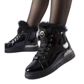 Crne tenisice podstavljene Lubriano krznom crna