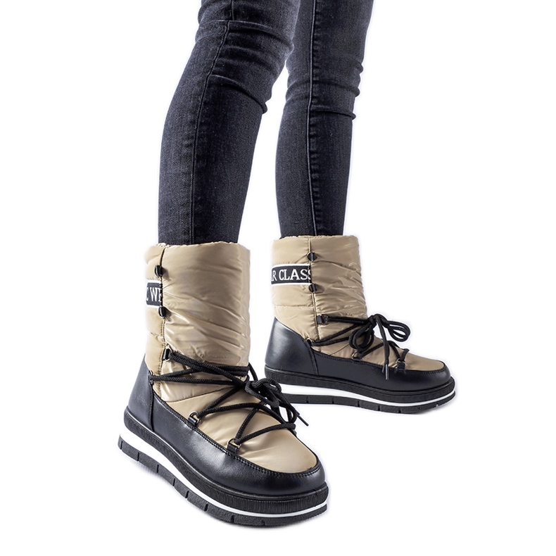 Tamno bež Vineyard čizme za snijeg s platformom