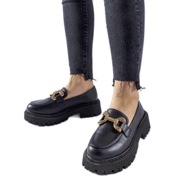 Crne mokasine ukrašene Uzzone kamenčićima crna