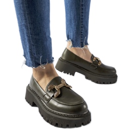 Zelene mokasine ukrašene Uzzone kamenčićima zelena