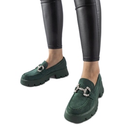 Zelene mokasine s Giacomo kamenčićima zelena
