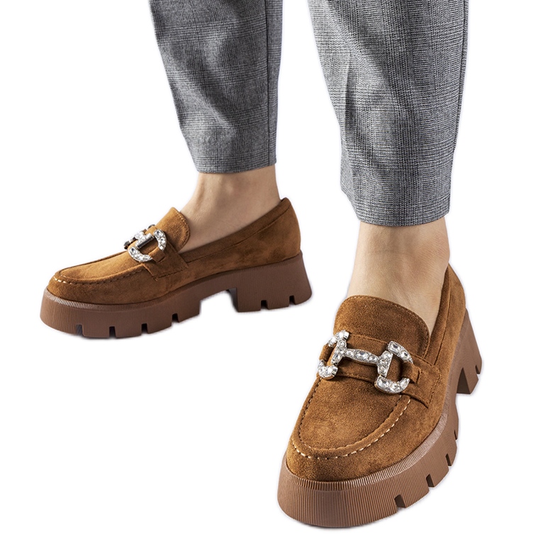 Giacomo smeđe mokasine sa kamenčićima smeđa